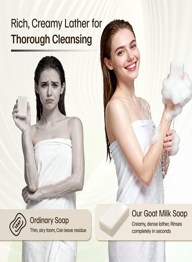 Morovan Goat Milk Soap Body Cleanser: Gently Cleansing & Moisturizing for All Skin Types 3 Bars 10.5oz Goat Soap Gentle Formula for Dry Skin, Eczema & Sensitive Skin Men & Women Daily Use - Image 5